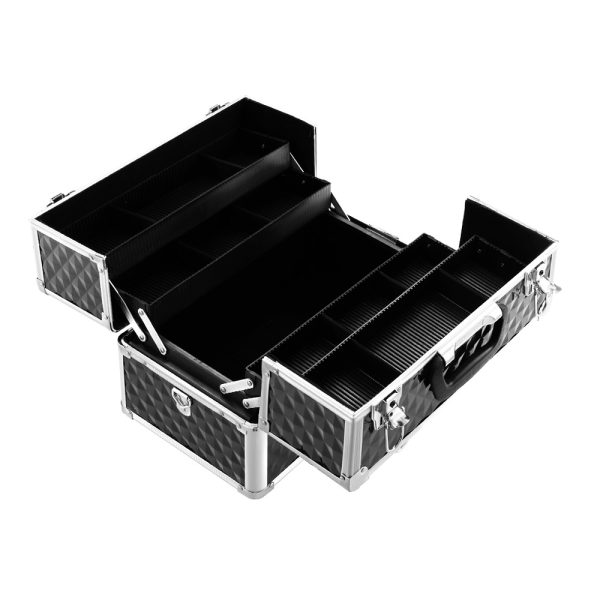 Embellir Portable Cosmetic Beauty Makeup Case - Diamond Black - Image 3
