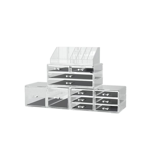 Embellir Makeup Case Acrylic Cosmetic Organizer Storage Box Jewellery Holder - Image 3