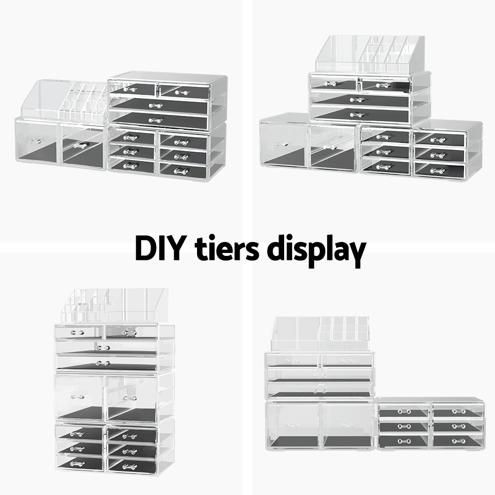 Embellir Makeup Case Acrylic Cosmetic Organizer Storage Box Jewellery Holder - Image 4