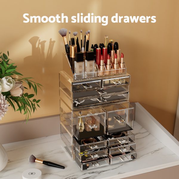 Embellir Makeup Case Acrylic Cosmetic Organizer Storage Box Jewellery Holder - Image 5