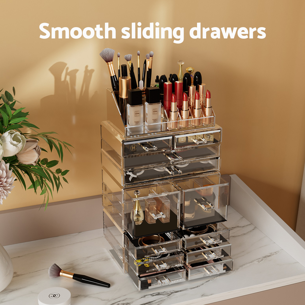 Embellir Makeup Case Acrylic Cosmetic Organizer Storage Box Jewellery Holder - Image 5