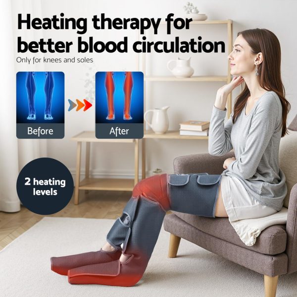 Livemor Foot Massager Leg Knee Massager with Air Compression 3 Massage Modes Heating - Image 5