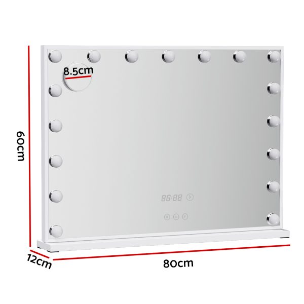 Embellir Makeup Mirror 80x60cm Hollywood Vanity with LED Light Tabletop White - Image 3
