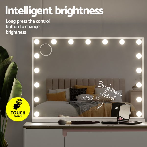 Embellir Makeup Mirror 80x60cm Hollywood Vanity with LED Light Tabletop White - Image 7