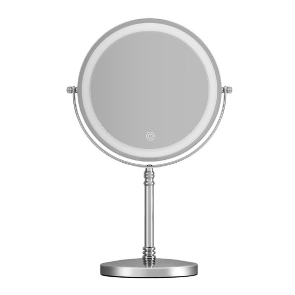 Embellir Makeup Mirror 20x20cm 10X Magnifying with LED Light Rotation Tabletop - Image 3