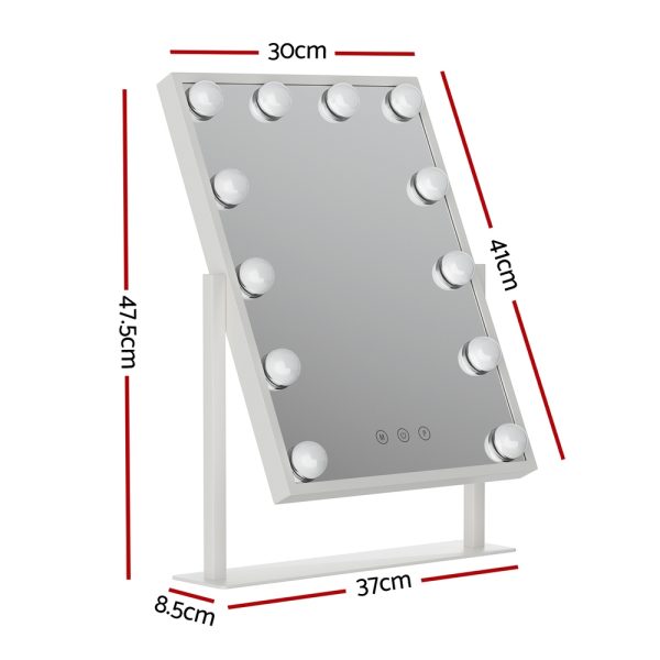 Embellir Makeup Mirror 30x41cm Hollywood Vanity with LED Light Rotation Tabletop - Image 2