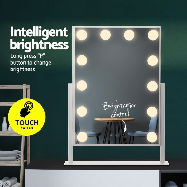 Embellir Makeup Mirror 30x41cm Hollywood Vanity with LED Light Rotation Tabletop - Image 5