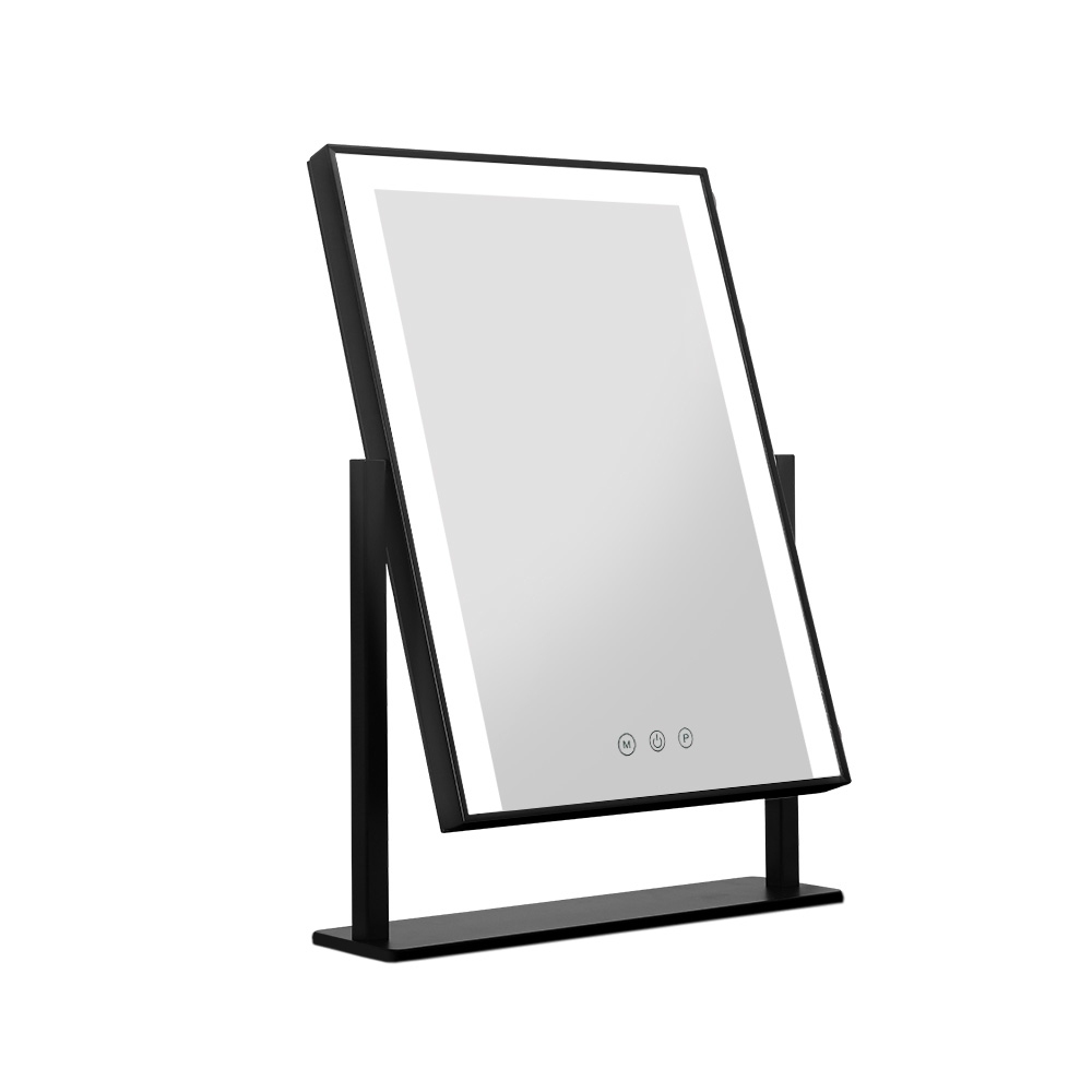 Embellir Makeup Mirror 25x30cm Hollywood Vanity with LED Light Rotation Black - Image 8