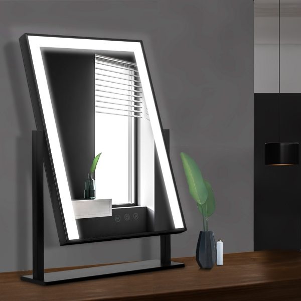 Embellir Makeup Mirror 30x40cm Hollywood Vanity with LED Light Rotation Black - Image 7