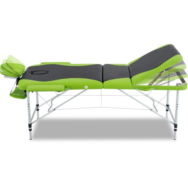 Zenses Massage Table 75cm Portable 3 Fold Aluminium Beauty Bed Green - Image 3