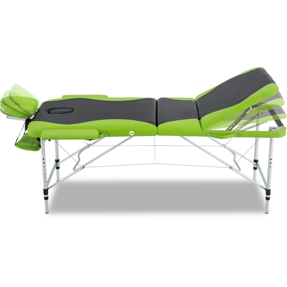 Zenses Massage Table 75cm Portable 3 Fold Aluminium Beauty Bed Green - Image 3
