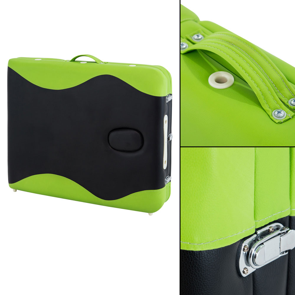 Zenses Massage Table 75cm Portable 3 Fold Aluminium Beauty Bed Green - Image 7
