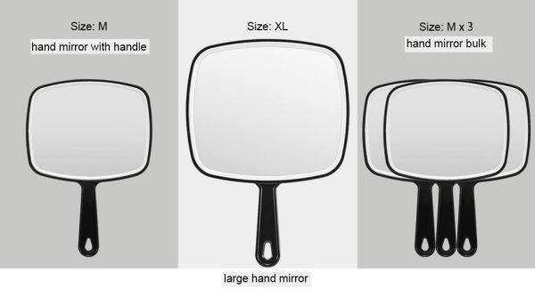 Extra Large Black Handheld Mirror with Handle (31,5 x 23 cm) - Image 10
