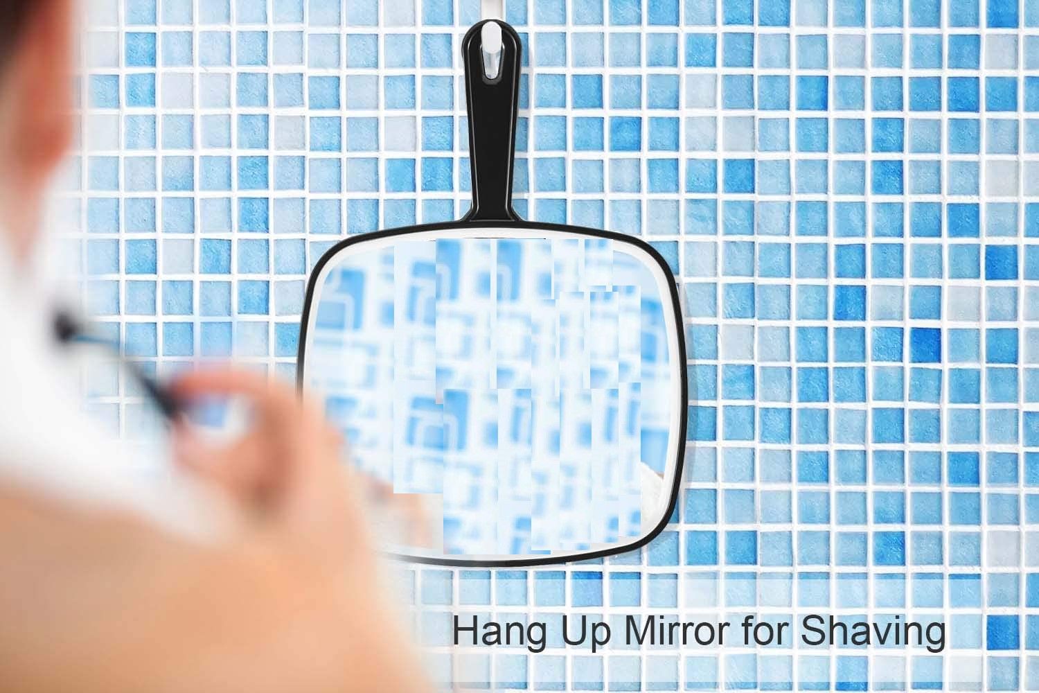 Extra Large Black Handheld Mirror with Handle (31,5 x 23 cm) - Image 4