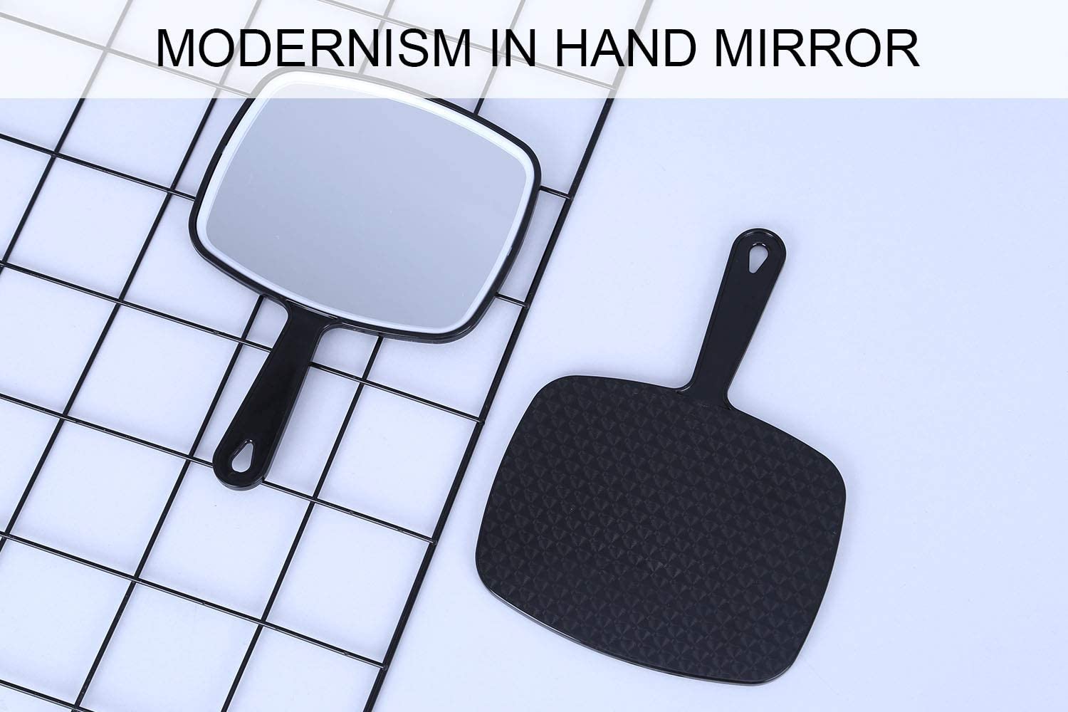 Extra Large Black Handheld Mirror with Handle (31,5 x 23 cm) - Image 5