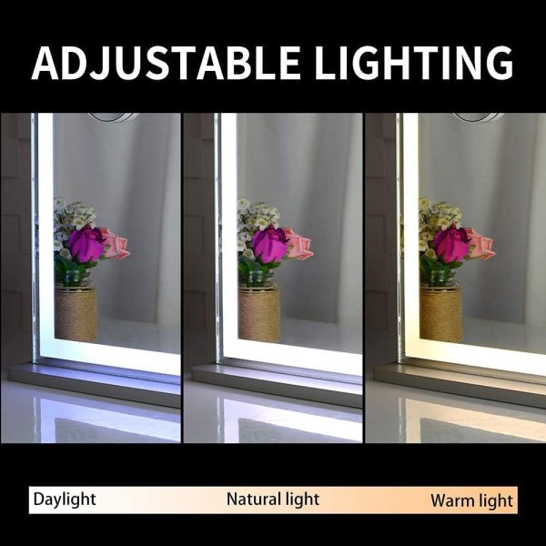 Hollywood LED Makeup Mirror with Smart Touch Control and 3 Colors Dimmable Light (72 x 56 cm) - Image 7