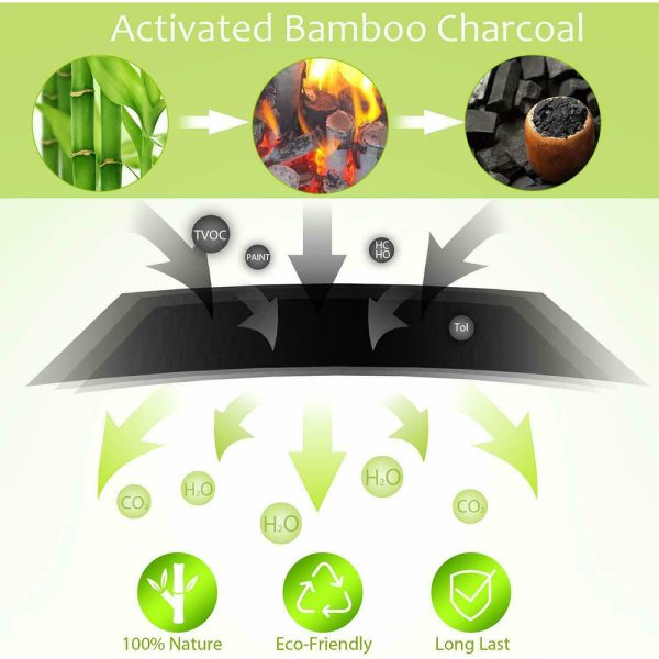 5PCS Air Purifying Bags Activated Bamboo Charcoal Freshener for Car Home Shoes 200g - Image 2