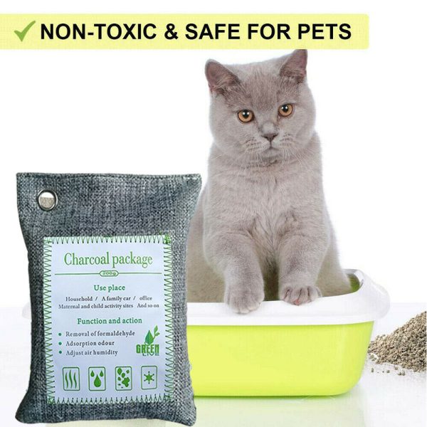 5PCS Air Purifying Bags Activated Bamboo Charcoal Freshener for Car Home Shoes 200g - Image 5