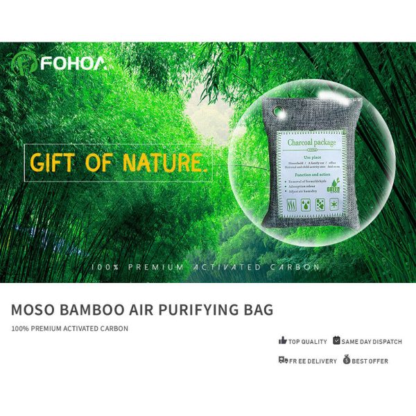 5PCS Air Purifying Bags Activated Bamboo Charcoal Freshener for Car Home Shoes 200g - Image 7