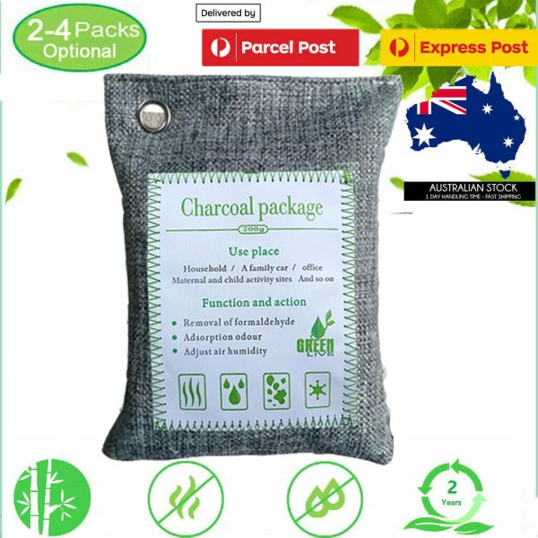 10PCS Air Purifying Bags Activated Bamboo Charcoal Freshener for Car Home Shoes 200g - Image 2