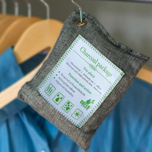 10PCS Air Purifying Bags Activated Bamboo Charcoal Freshener for Car Home Shoes 200g - Image 3