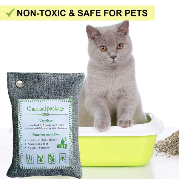 10PCS Air Purifying Bags Activated Bamboo Charcoal Freshener for Car Home Shoes 200g - Image 7