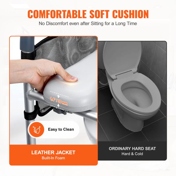 Upgrade Raised Toilet Seat 19.3"-25.2" 150kg Universal Toilet Riser for Elderly - Image 2