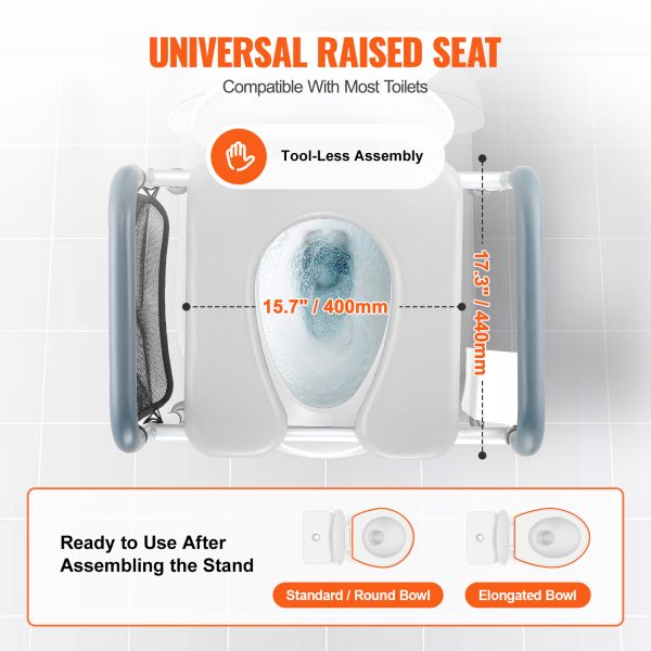 Upgrade Raised Toilet Seat 19.3"-25.2" 150kg Universal Toilet Riser for Elderly - Image 7