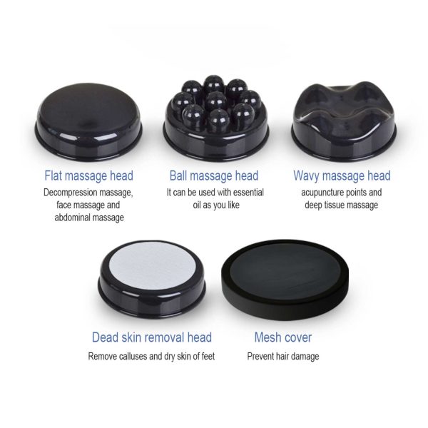 Handheld Vibration Massager Red - 4 Interchangeable Heads Adjustable Speed - Image 3