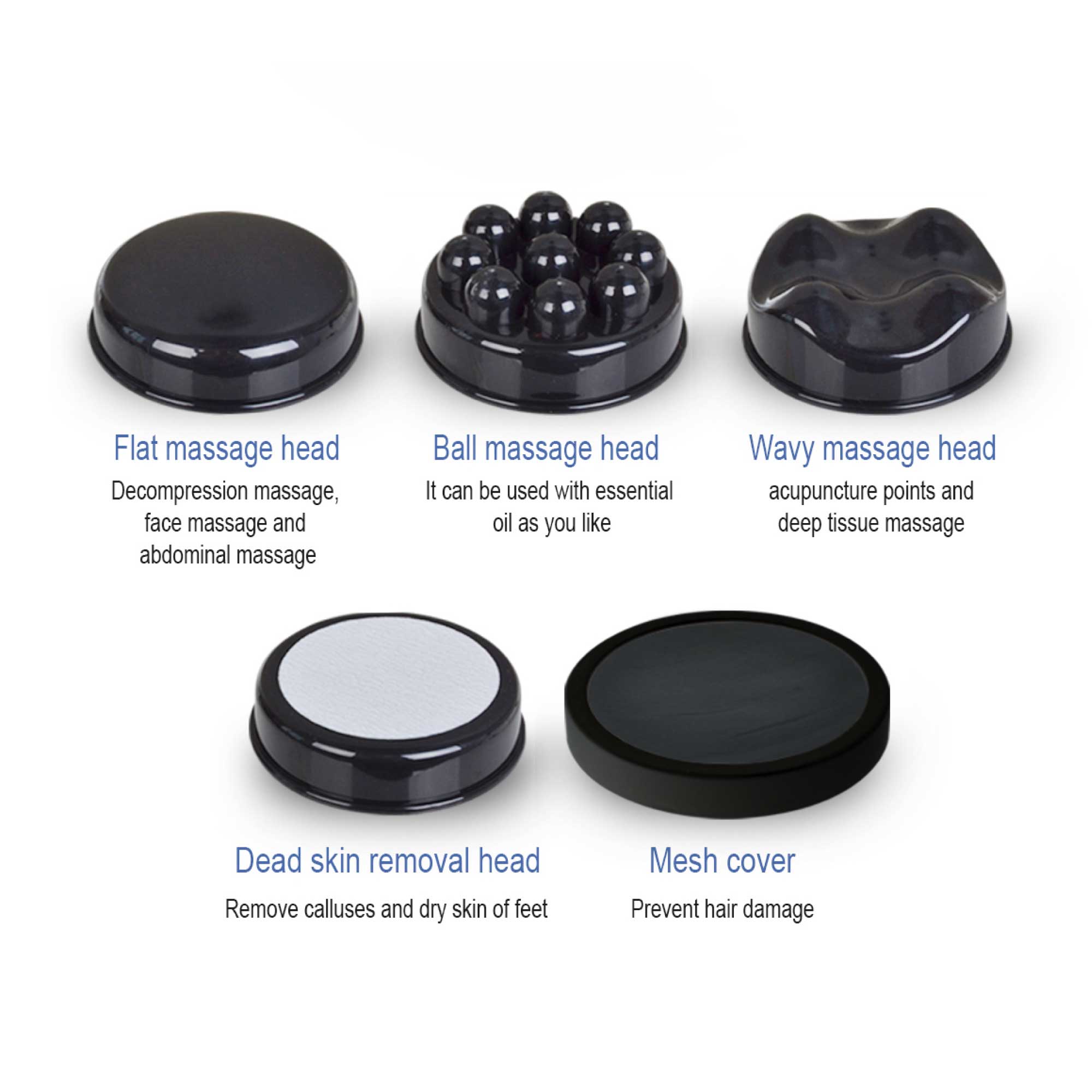 Handheld Vibration Massager Red - 4 Interchangeable Heads Adjustable Speed - Image 3
