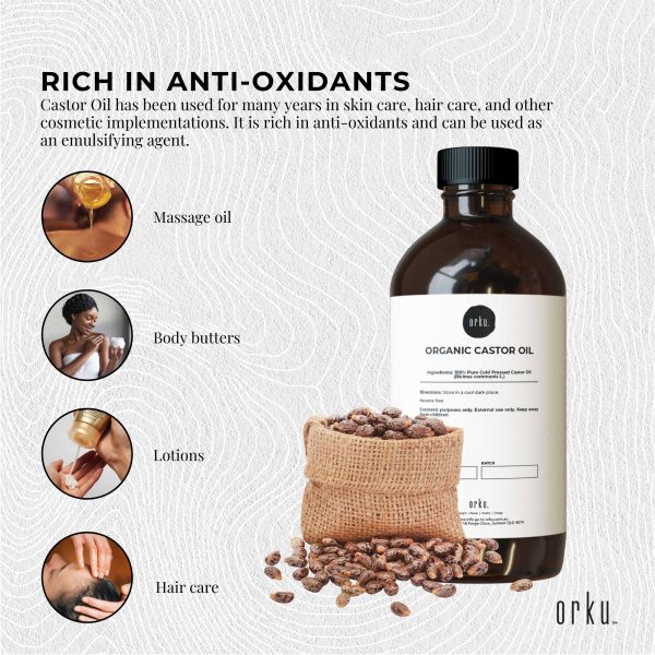 1.5L Organic Castor Oil - Hexane Free Cold Pressed Anti Oxidant Skin Hair Care - Image 3