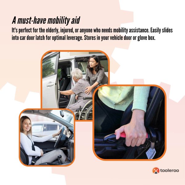 Car Cane Door Handle - Portable Elderly Standing Aid LED Flashlight Hammer Tool - Image 3