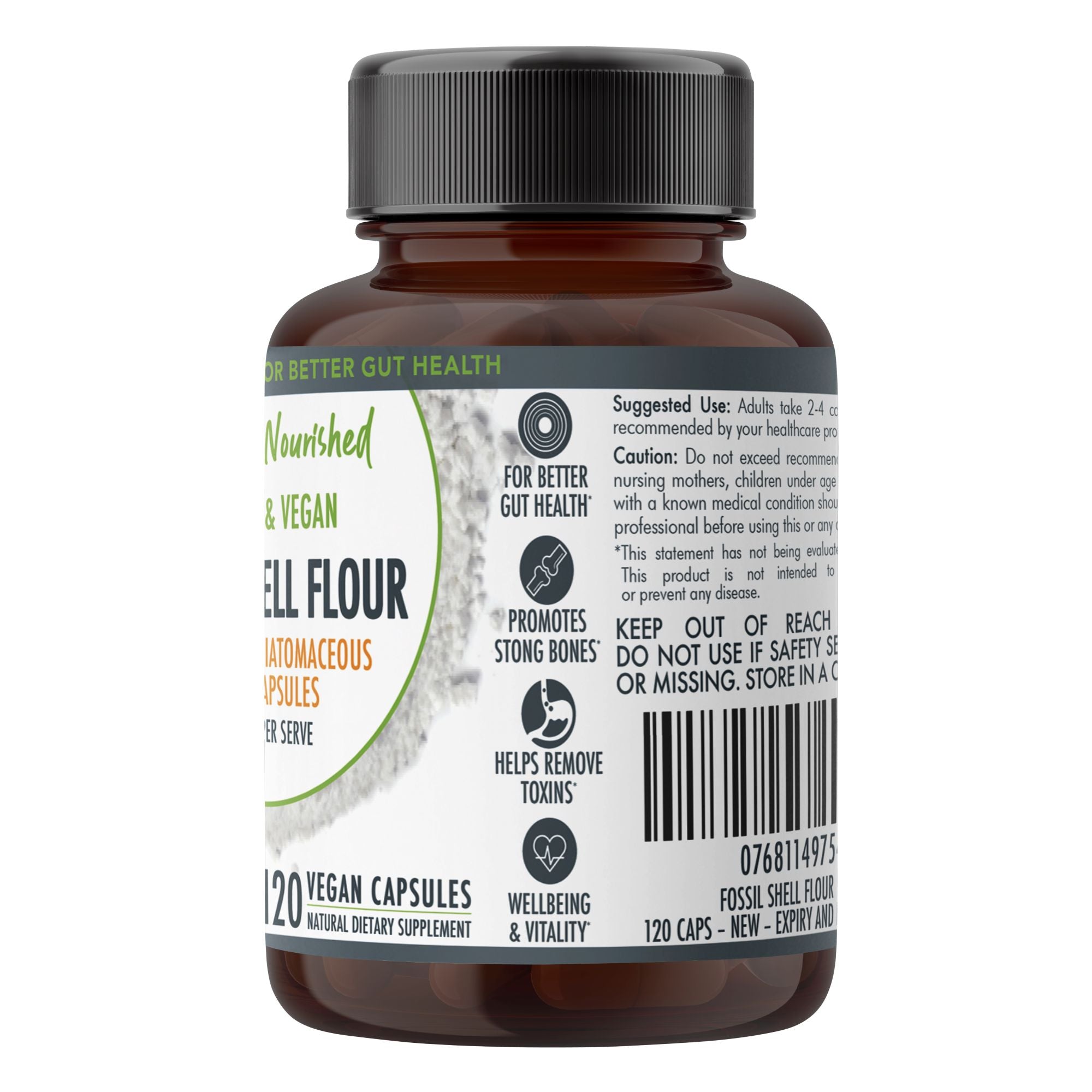 Fossil Shell Flour Capsules (vegan)- Food Grade Diatomaceous Earth 120 caps - Image 6