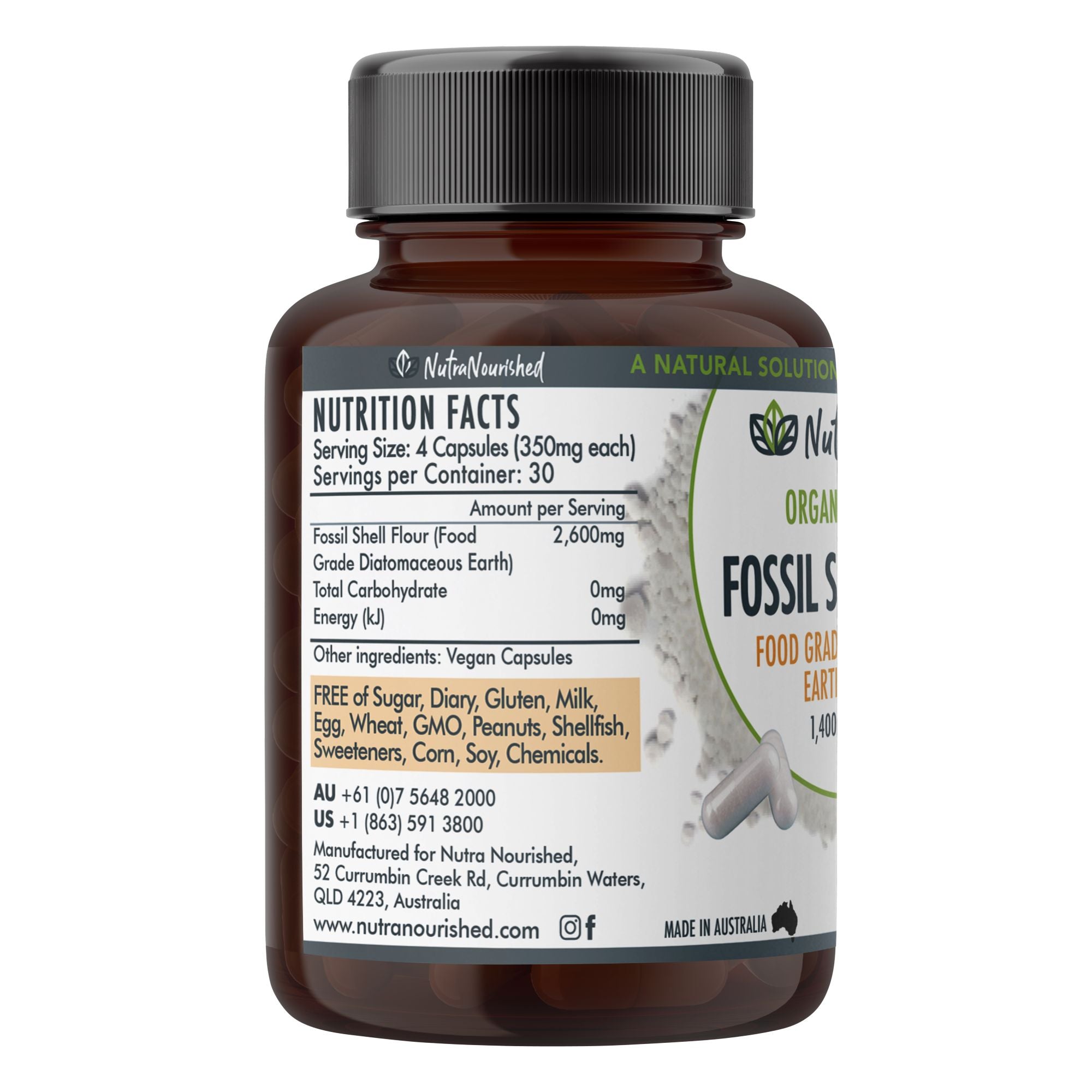 Fossil Shell Flour Capsules (vegan)- Food Grade Diatomaceous Earth 120 caps - Image 7