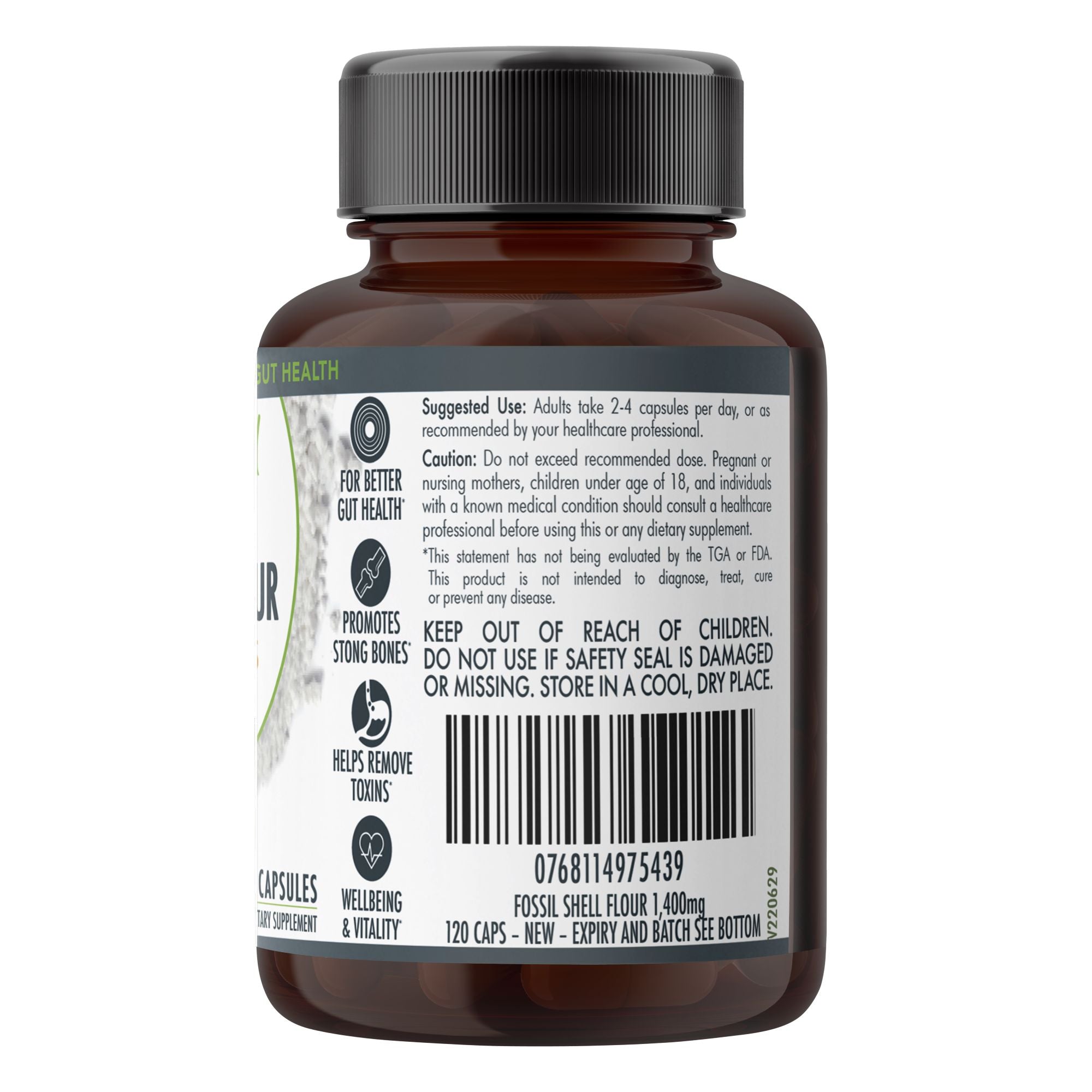 Fossil Shell Flour Capsules (vegan)- Food Grade Diatomaceous Earth 120 caps - Image 8