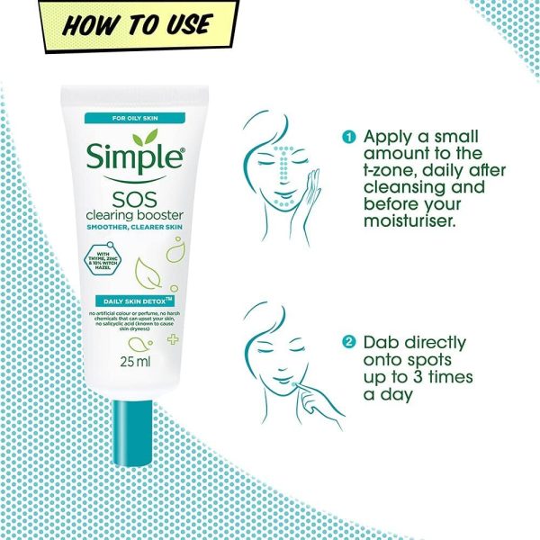 Simple 25ml SOS Clearing Booster Long Lasting Shine & Blemish Control - Image 5