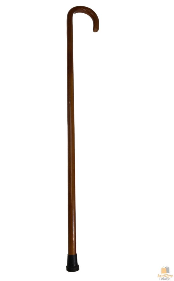 92cm WOODEN WALKING STICK Wood Cane Pole Carved Varnished Deluxe Quality Sturdy - Brown - Image 3