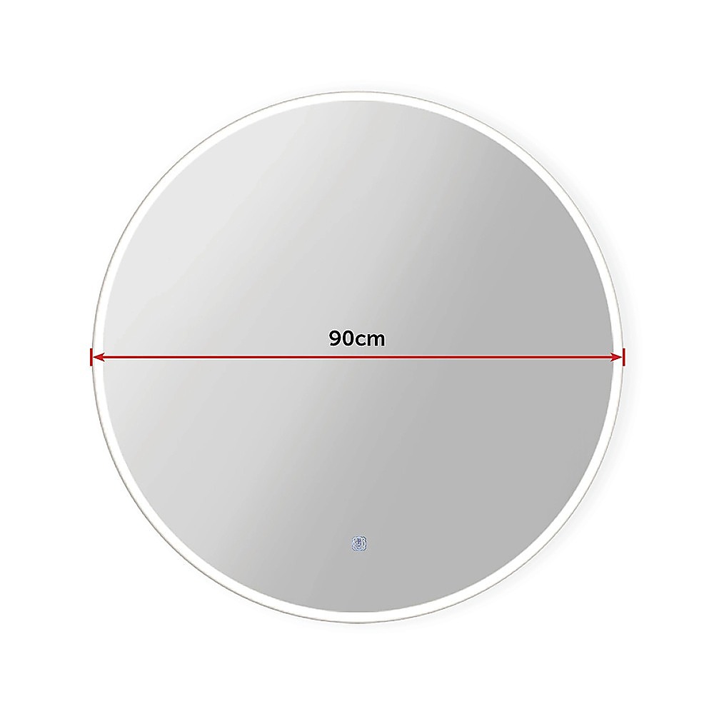90cm LED Wall Mirror Bathroom Mirrors Light Decor Round - Image 11