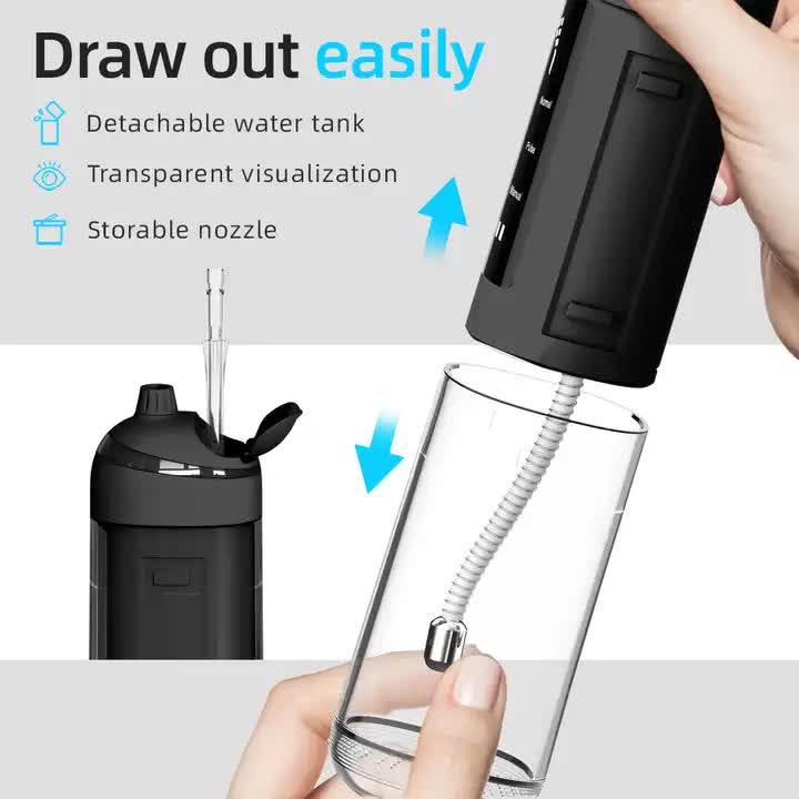 L13 Black Portable Electric Water Flosser - Handheld Teeth Cleaner, USB Rechargeable, Deep Oral Irrigator - Image 4
