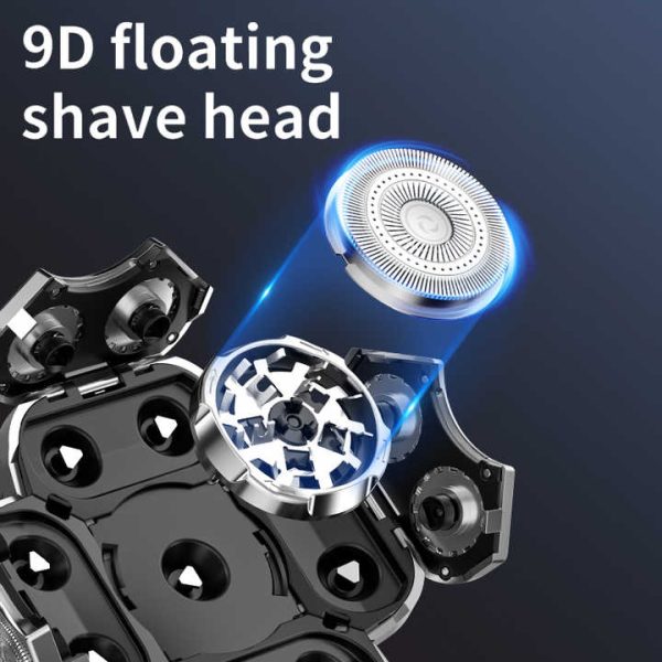 New Digital Display 9-Blade Electric Shaver – 6-in-1 Rechargeable Head Shaver & Grooming Kit for Smooth Shaving and Haircutting - Image 2