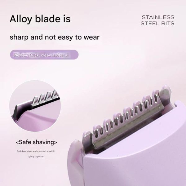Purple Portable Wireless Electric Hair Remover – Dual-Head Rechargeable Mini Shaver for Women’s Sensitive Areas - Image 2
