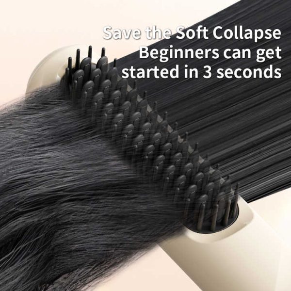 Blue Portable USB Rechargeable Cold Wind Ionic Hair Straightening Brush, Multi-Functional Hair Straightener and Curler, Lightweight and Travel-Friendly - Image 4