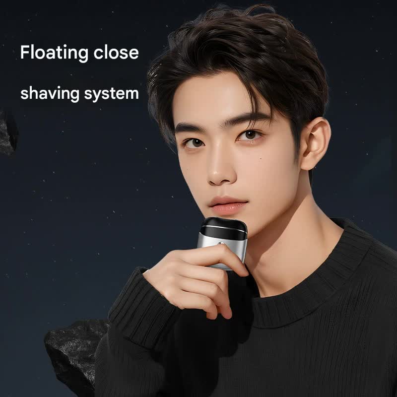 Mini Portable Electric Shaver - Dual Floating Heads, USB-C Fast Charge, Waterproof, Magnetic Design(Gun black) - Image 4