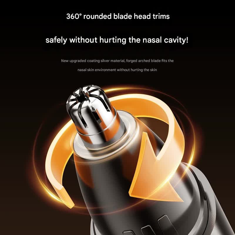 Electric Nose & Ear Hair Trimmer - USB-C Rechargeable, LED Display, Washable 360deg Head, Low Noise(black) - Image 2