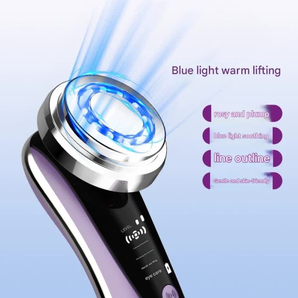 4-in-1 Facial Beauty Device - LED Light Therapy, Warm Lifting, Ion Cleansing & Eye Care(gold) - Image 3