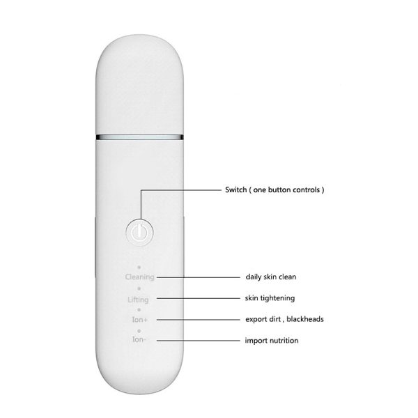 Pink Professional Ultrasonic Skin Scrubber - 4-in-1 Facial Spatula for Deep Cleaning, Blackhead Removal, and EMS Lifting - Image 2