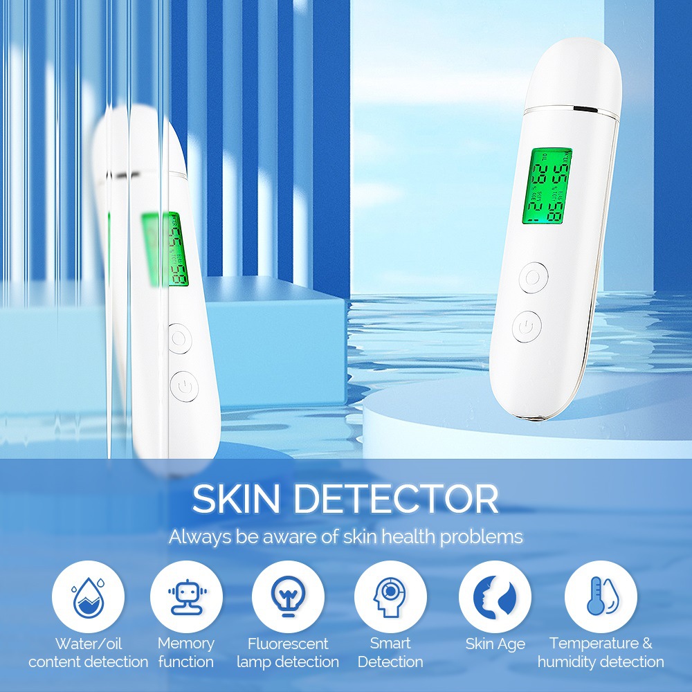 Smart Skin Analyzer with Multi-Function Detection - Measures Hydration, Oil, Elasticity, Skin Age & Fluorescent Agent Test(White) - Image 2
