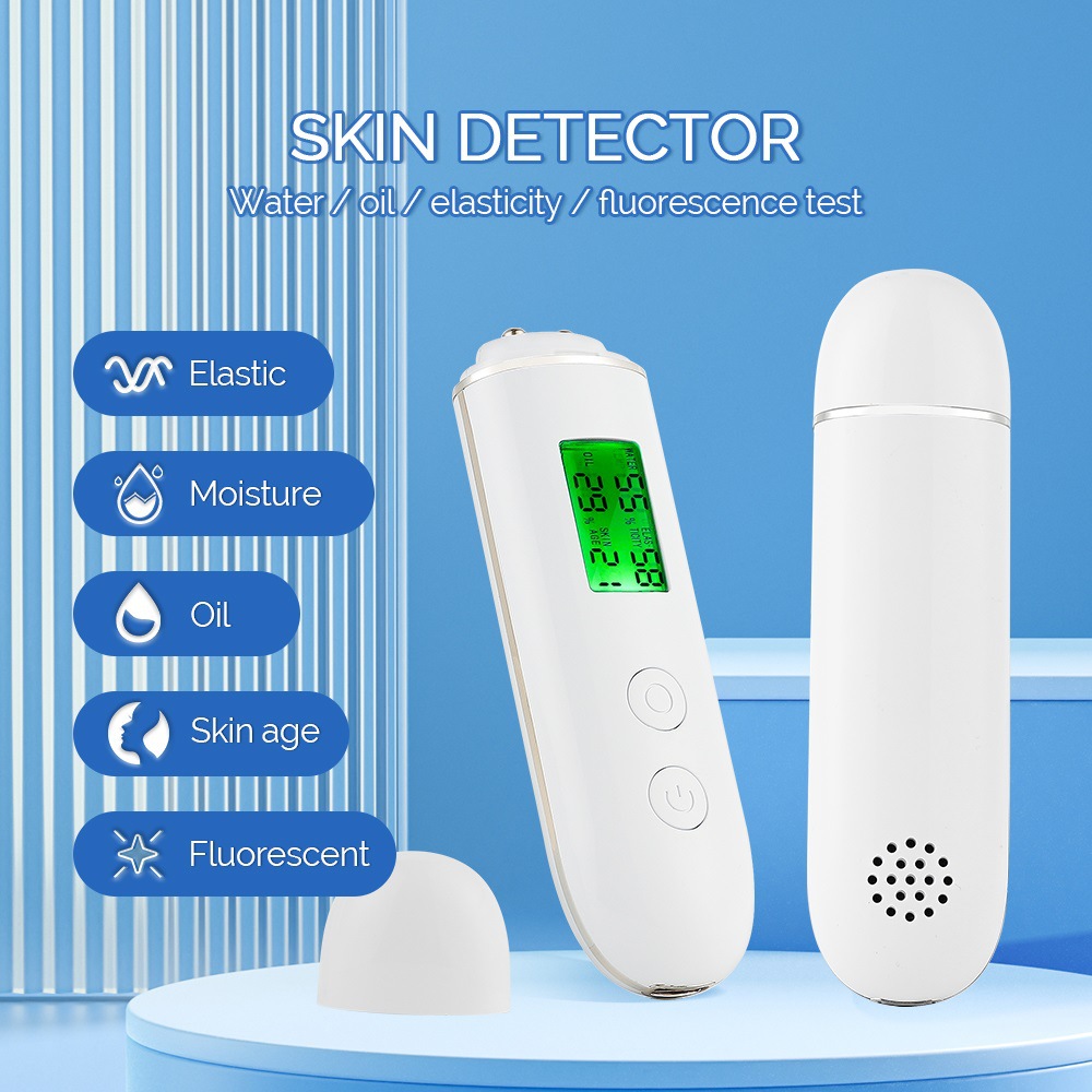Smart Skin Analyzer with Multi-Function Detection - Measures Hydration, Oil, Elasticity, Skin Age & Fluorescent Agent Test(White) - Image 4