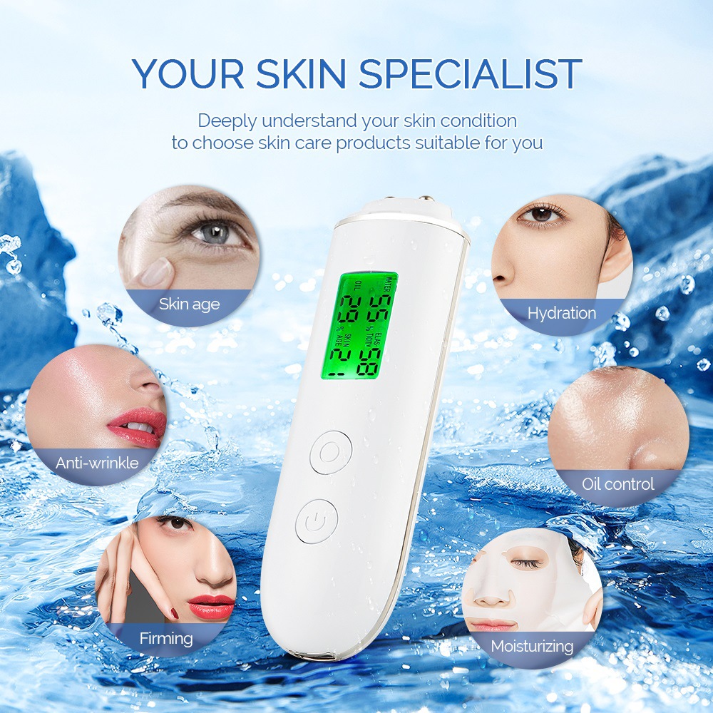 Smart Skin Analyzer with Multi-Function Detection - Measures Hydration, Oil, Elasticity, Skin Age & Fluorescent Agent Test(White) - Image 5