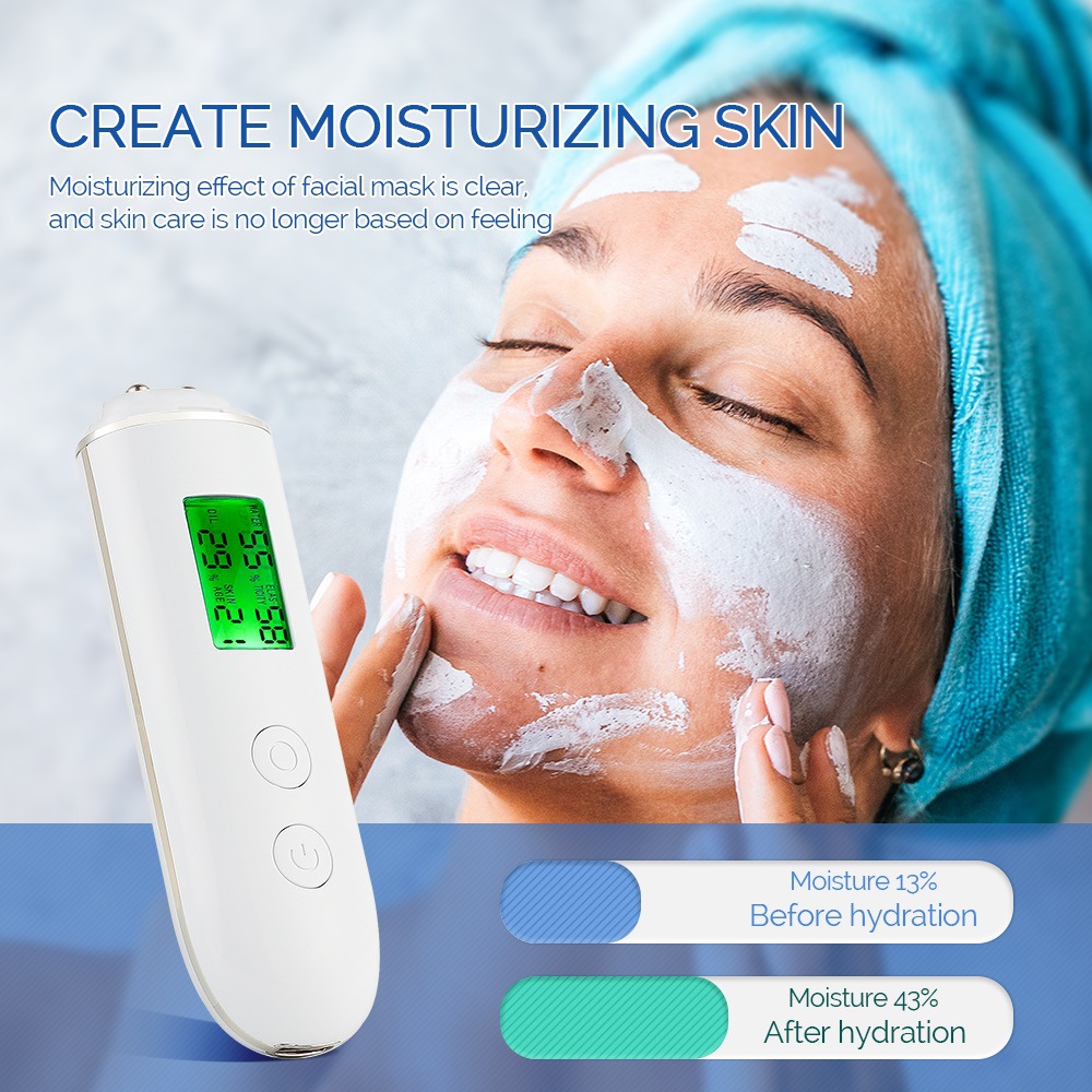 Smart Skin Analyzer with Multi-Function Detection - Measures Hydration, Oil, Elasticity, Skin Age & Fluorescent Agent Test(White) - Image 6